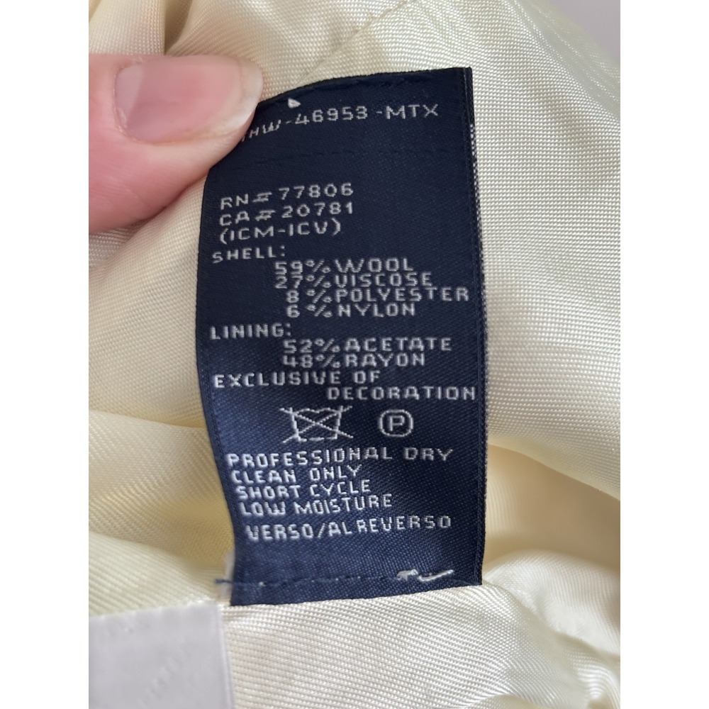 NWT Vintage Y2K Tommy Hilfiger Mini Skirt Size 12 Wool Preppy‎ Cream Academia - Picture 4 of 8